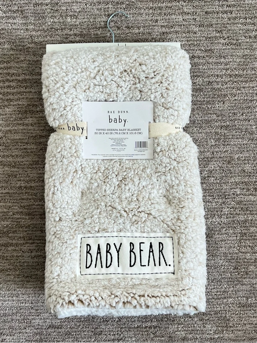 NWT Rae Dunn ‘Baby Bear’ Sherpa Baby Blanket